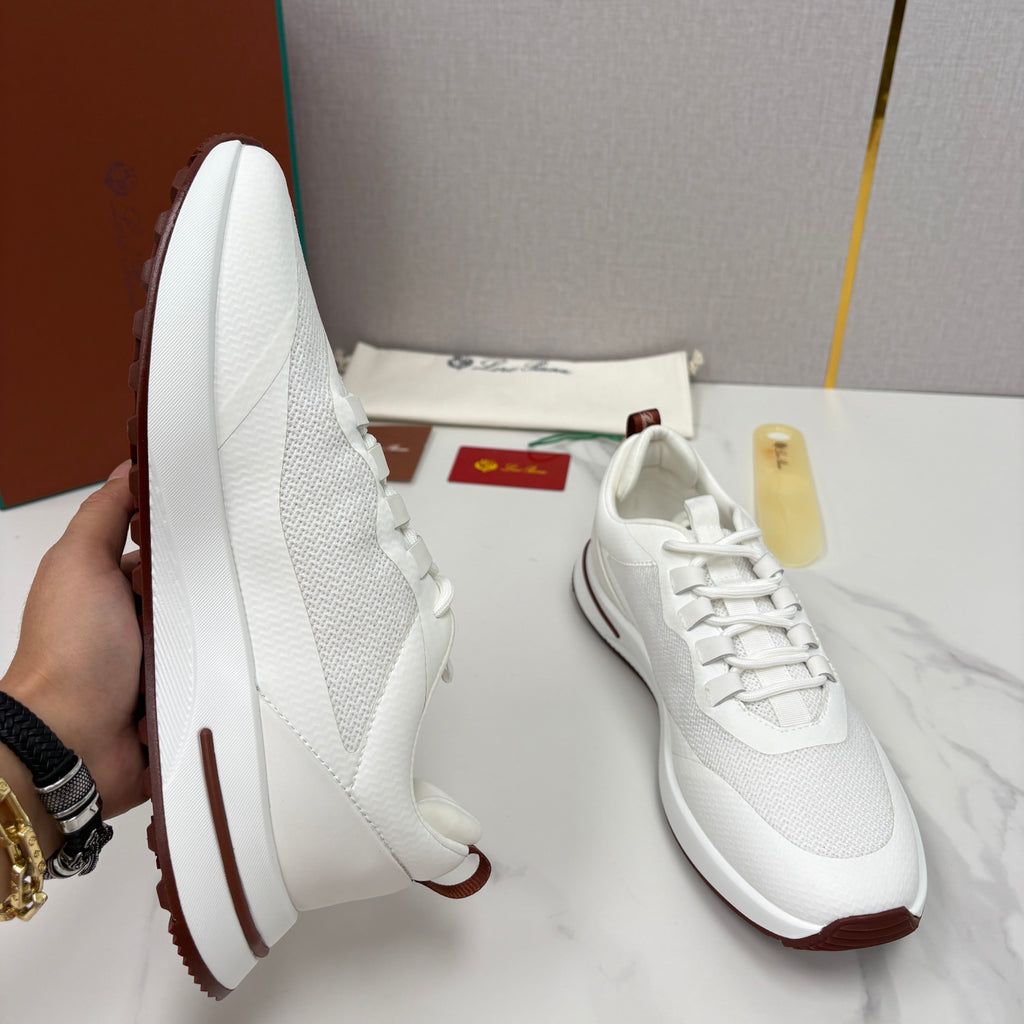 Loro Piana Week End Walk Mesh Cowhide Suede Casual Sneakers #381648