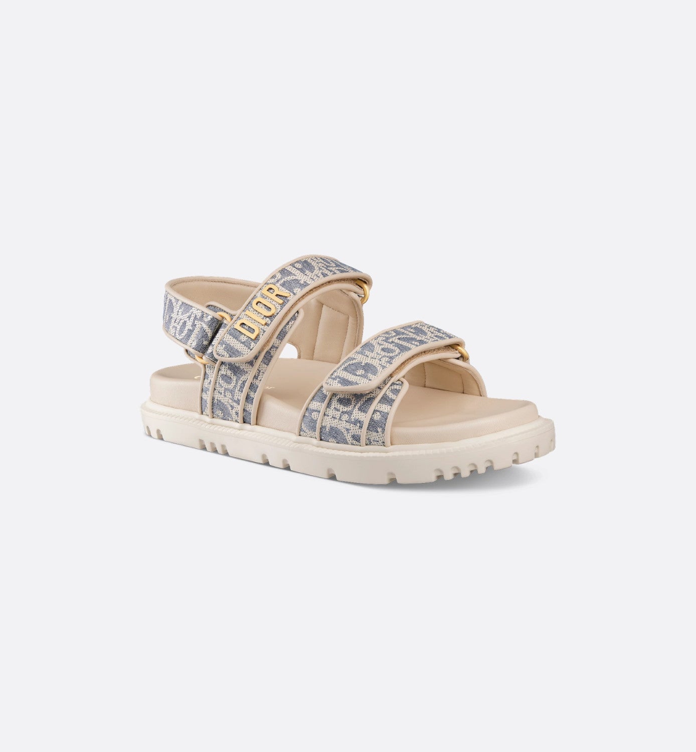 Dior Women's Summer Dioract Checkered Fabric Jacquard Round Head Velcro Solid Color Beach Sandals Casual Shoes #81261
