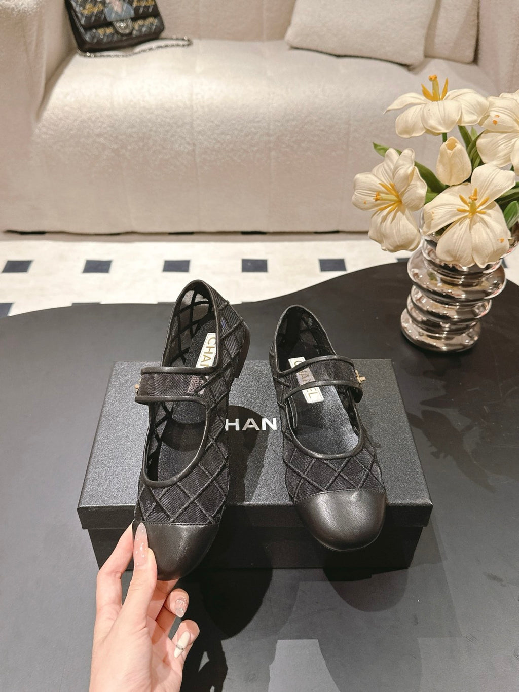 Chanel Coco Beach 25M Women's Summer Solid Colour Round Toe Velcro Flat Heel Mary Jane Shoes #76944
