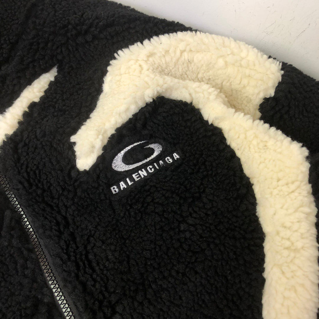 Balenciaga Men's 25FW LOOP SPORTS ICON Lambswool Zipper Jacket INFORMATION Diagonal Pockets Double-ended Zipper Closure Loop Artwork Inlay #332256