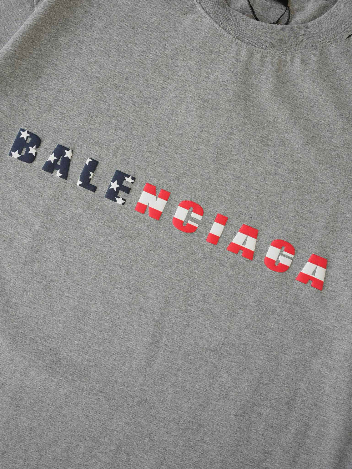Balenciaga Men's Summer Colourful Letter Print Round Neck Cotton Short Sleeve T-Shirt #76961