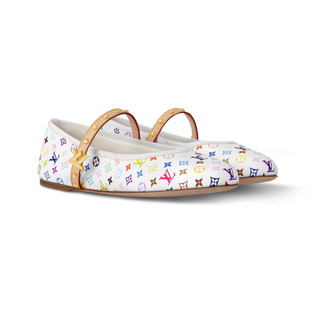 Louis Vuitton x TM ROMY Women's Spring/fall Fashion Classic Round Toe Slip On Logo Print Flat Mary Jane Ballet Flats  Shoes #79212