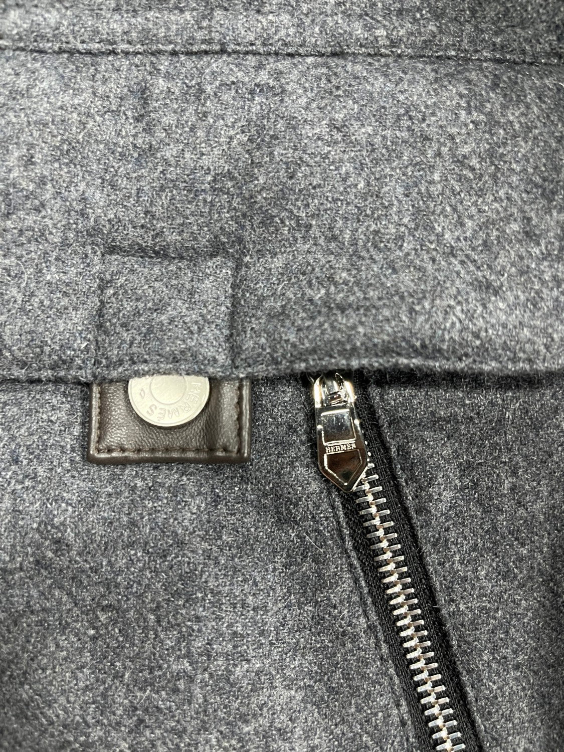Hermes Men's Spring/Fall Patchwork Leather-Fur Collar Cashmere Casual Solid-Color Hooded Jacket Ngvp #2572