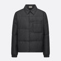 Dior Men's Fall And Winter Black Dark Logo Print Lapel Single Breasted Long Sleeved Puffer Down Jacket #74317