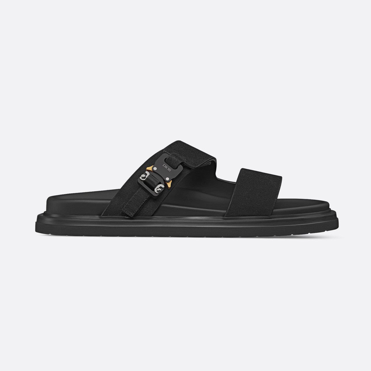Dior Aqua Men's Summer Solid Color Classic Fashion Casual Suede Leather Aluminum Buckle Round Toe Flat Shoe Slippers Shoes #78181