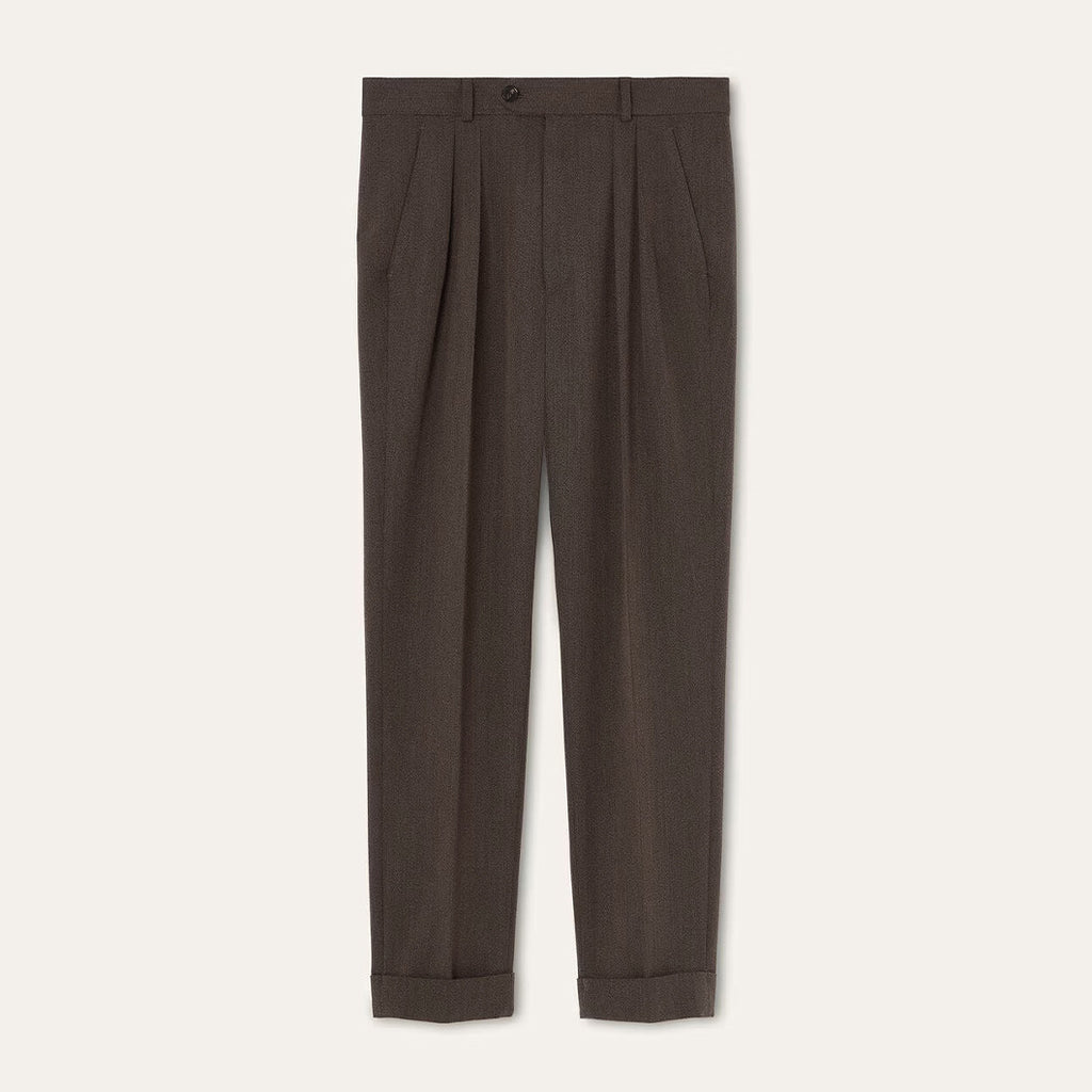 Loro Piana Men's Stafford Mid-Rise Straight-Leg Wool Solid-Color All-Season Casual Pants Ngvp #2563
