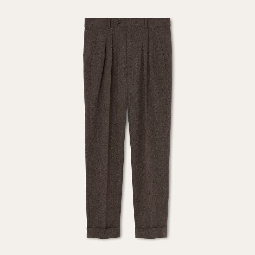 Loro Piana Men's Stafford Mid-Rise Straight-Leg Wool Solid-Color All-Season Casual Pants Ngvp #2563