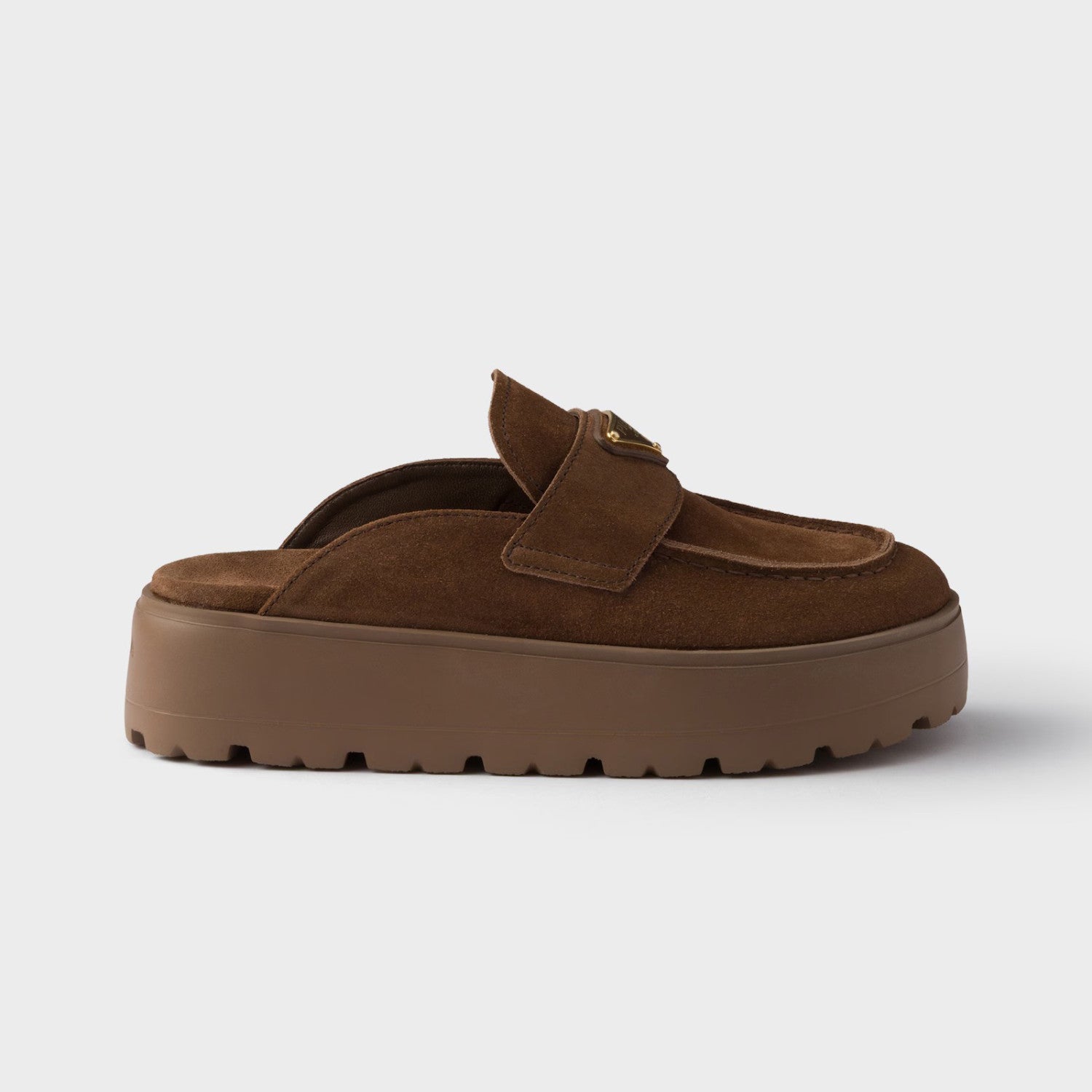 Prada Women's Spring And Summer Solid Color Suede Round Head Overfoot Leather Birkenstocks Slippers Shoes #76559