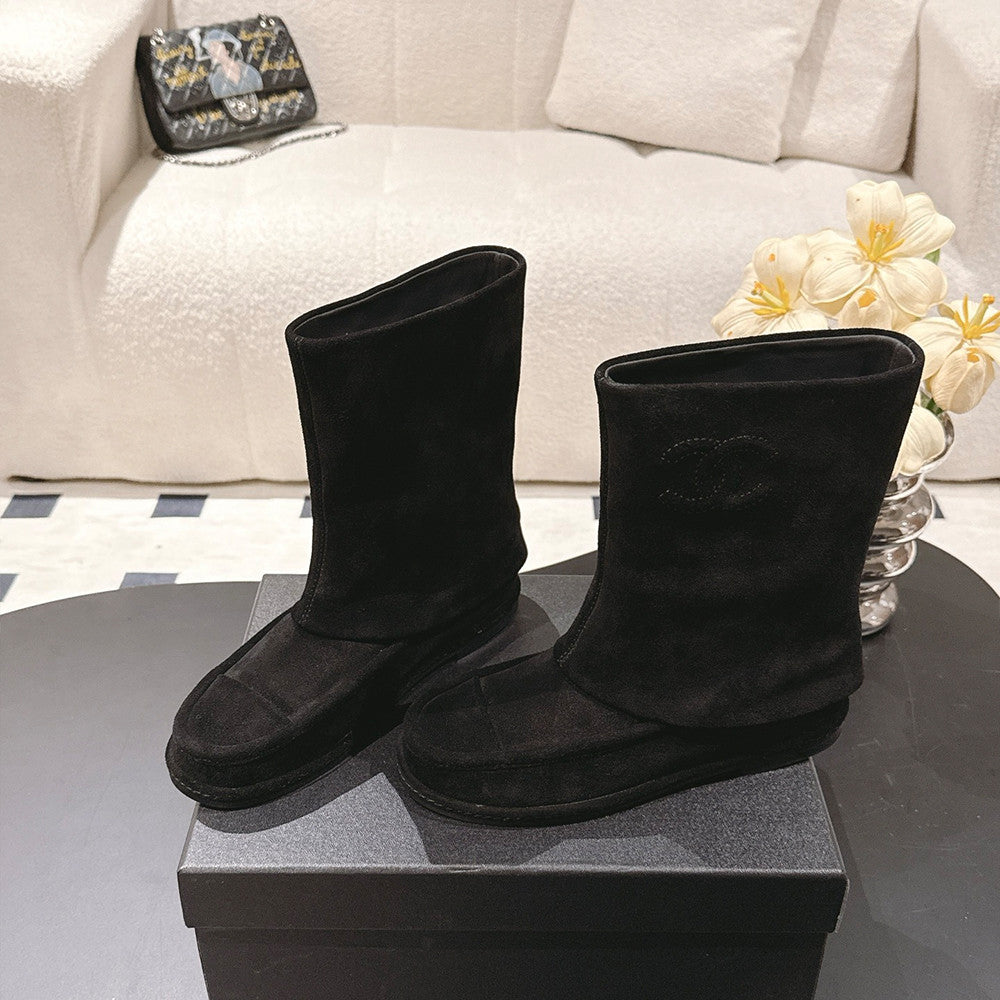 Chanel Women's Suede Mid-Calf Boots #335029