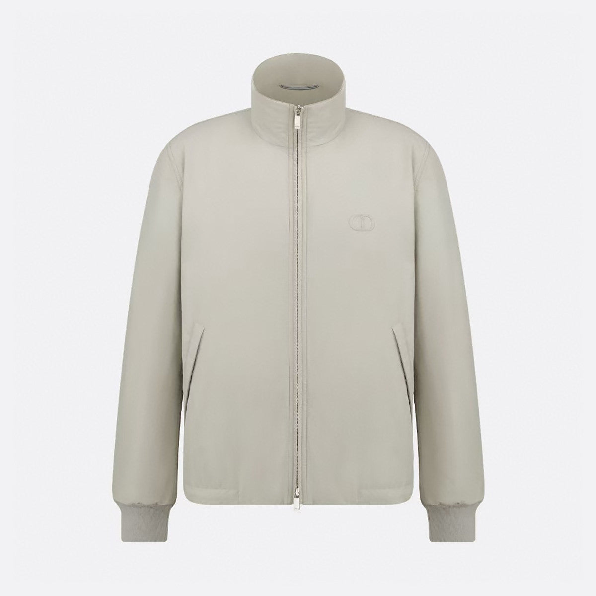 Dior Men's CD Icon Harrington Jacket Spring/Fall Solid Color Stand Collar Zipper-Front Long Sleeve Coat #81575