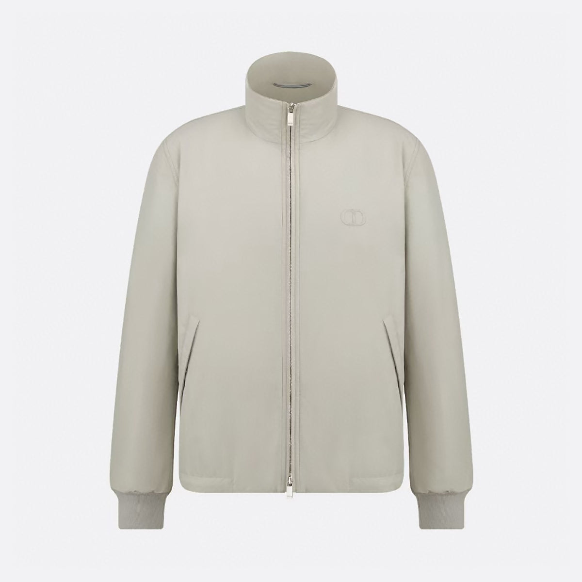 Dior Men's CD Icon Harrington Jacket Spring/Fall Solid Color Stand Collar Zipper-Front Long Sleeve Coat #81575