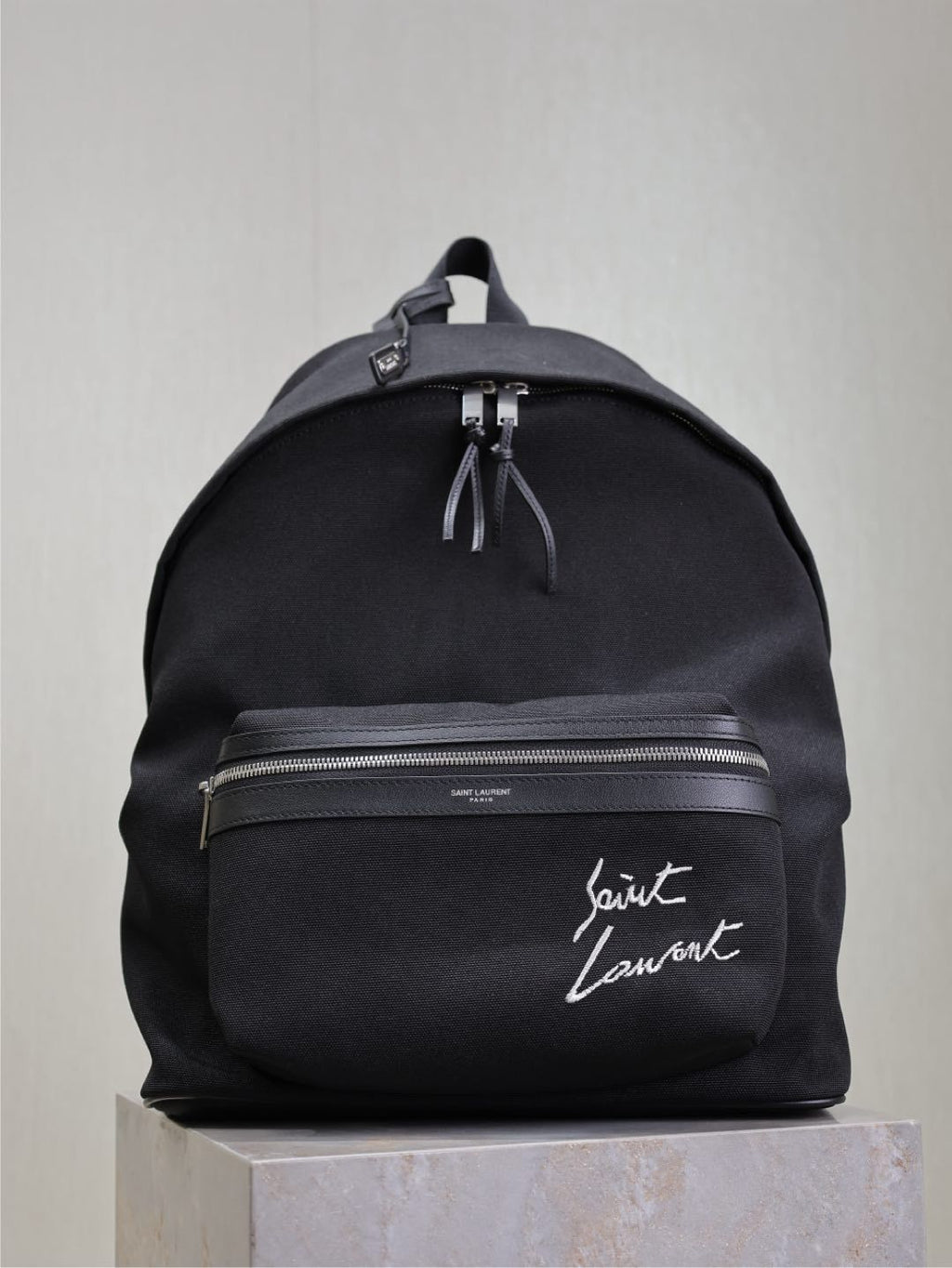 CITY Saint Laurent Embroidered Letter Fabric Leather Panel Backpack Schoolbag Bag Bags #76462