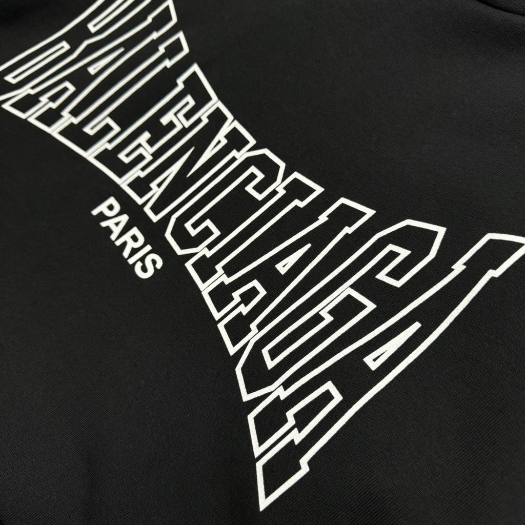 Balenciaga Men's Spring and Autumn Solid Color Letter Printed Cotton Hooded Sweatshirt #74221