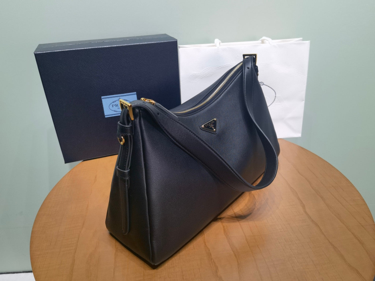 Prada Aimée Large Leather Shoulder Bag 1BC228 #334397