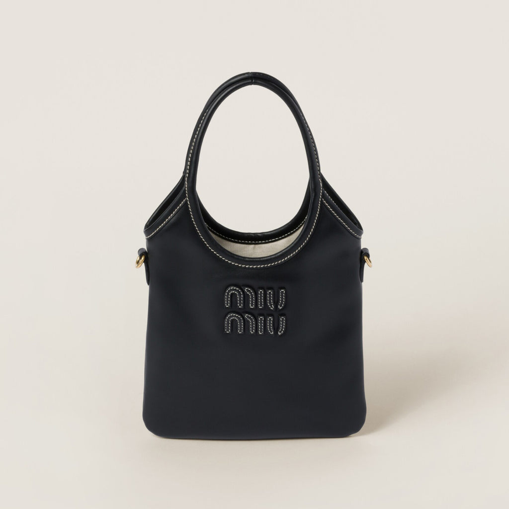 MiuMiu IVY Women's Solid Colour Embroidered Letter Print Canvas and Leather Handbag Tote Bag Bags #76817