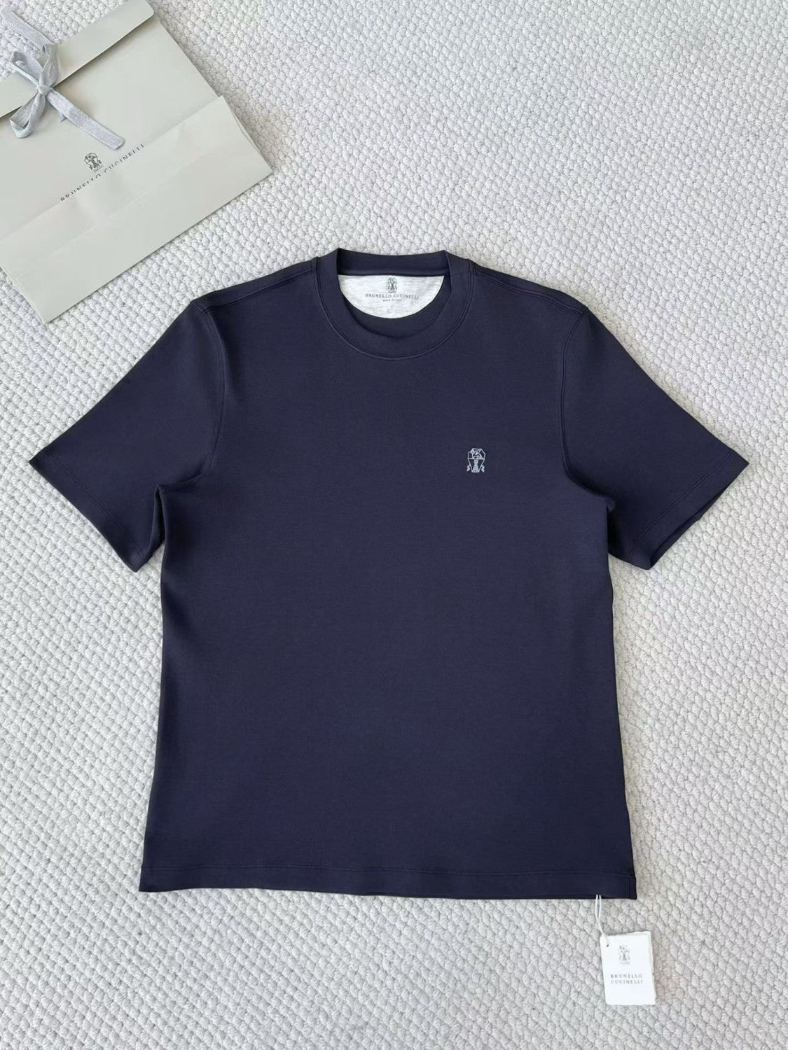 Brunello Cucinelli Cotton Jersey Slim Fit Crew Neck T-shirt With Logo #376925