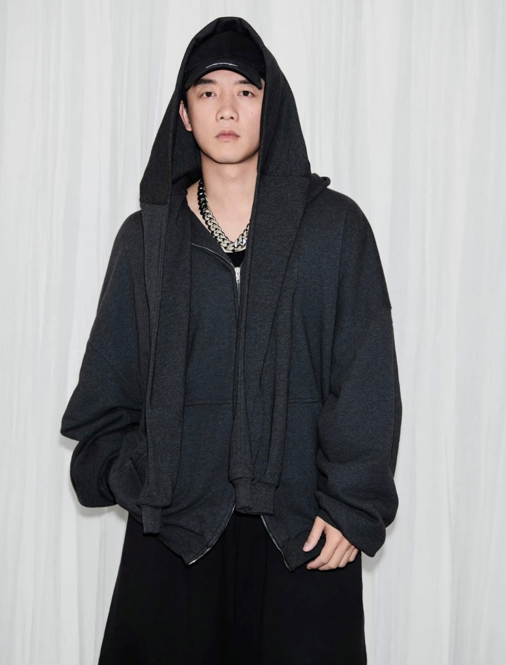 Balenciaga Men's Women's Spring And Autumn Cotton UNITY Sports Icon Incognito Zipper Patchwork Loose Long Sleeve Hoodie Sweatshirt Ngvp #9197