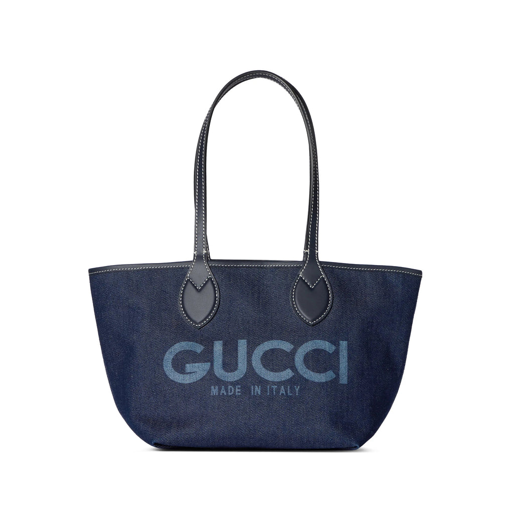 Gucci Totissima Women's Solid Color Double Sided Classic Print Logo Logo Denim Patchwork Canvas Shopping Bag Tote Shoulder Bags #76499