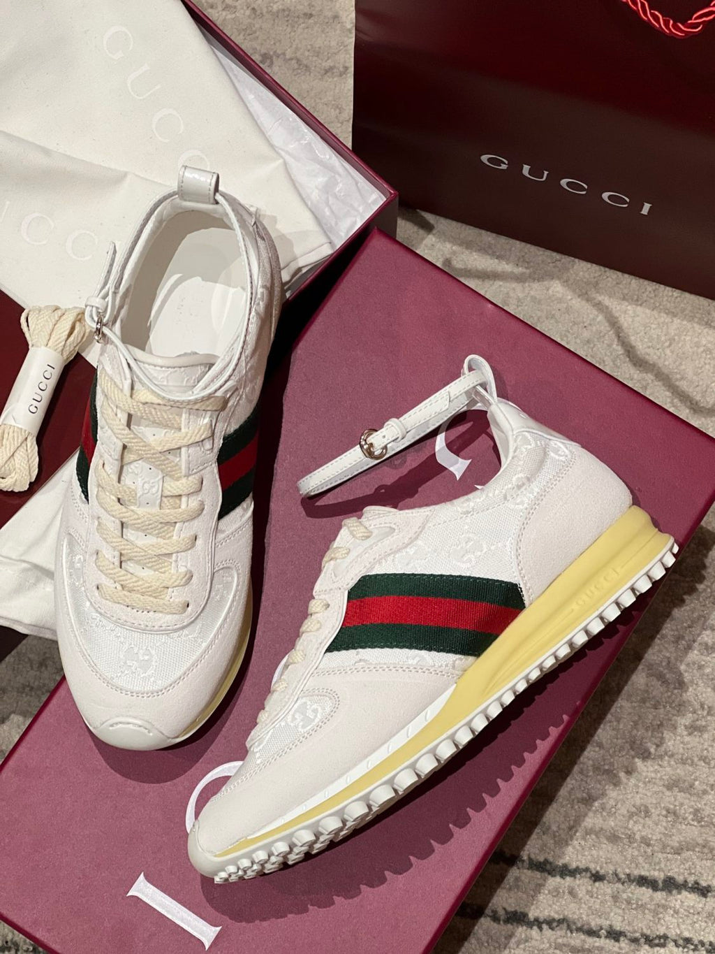 Gucci Re-Motion Women's Summer Solid Colour Round Toe Lace Up Low Top Casual Sneakers Shoes #76773