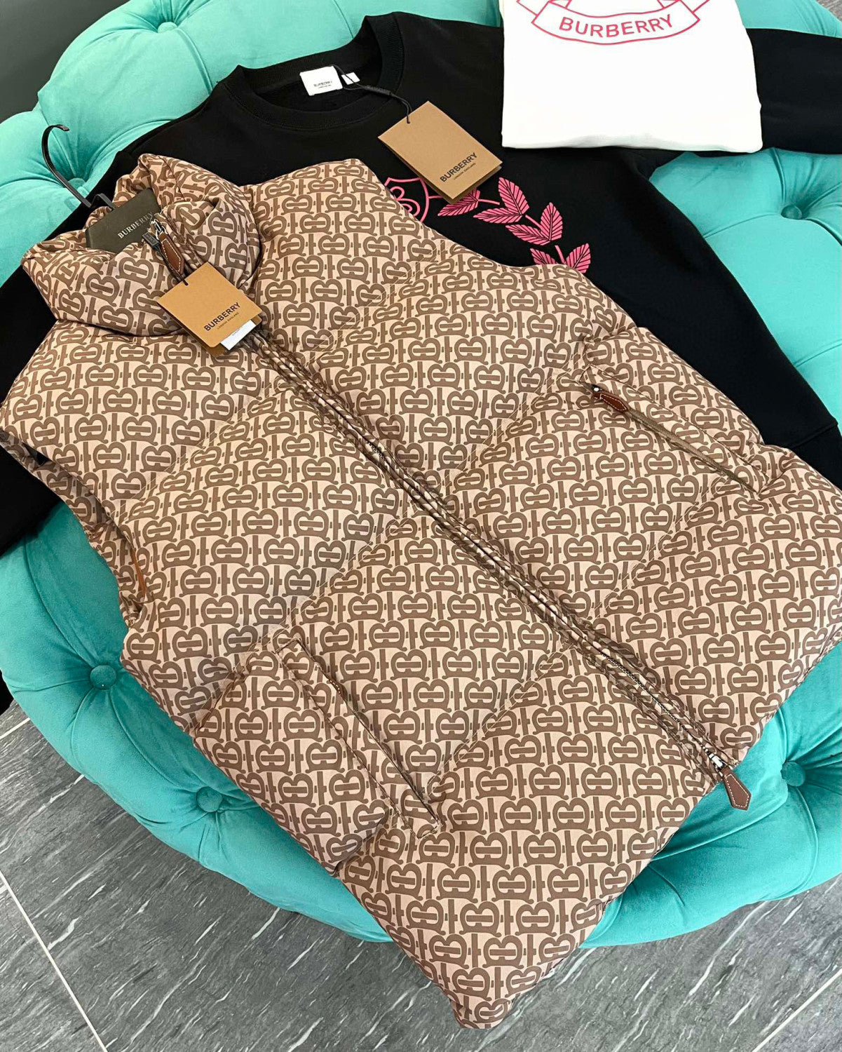 Burberry Full Printed Old Fashioned Puffer Down Vest #96544