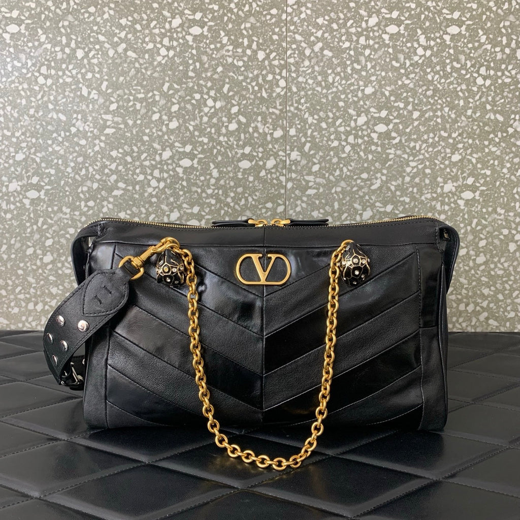Valentino Garavani Panthea Shoulder Bag In Nappa Leather With Chevron Pattern #333756
