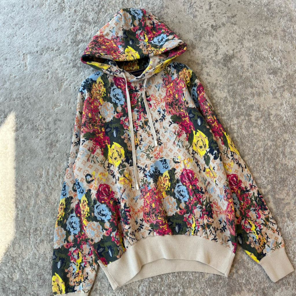 Louis Vuitton Men's Spring Autumn Monogrammed Floral Pattern Jacquard Hooded Sweatshirt Pullover #97861