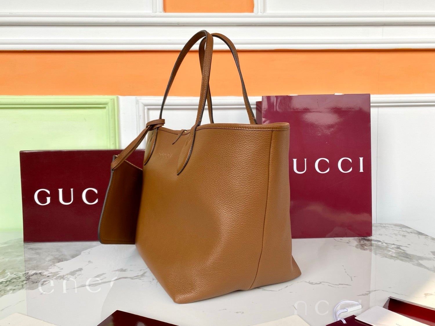 Gucci Women's Totissima Large Reversible Tote Bag in Brown Leather #333292