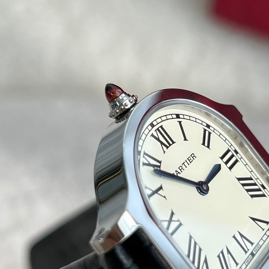 Cartier Women's Half Round Leather Strap Watch #96624