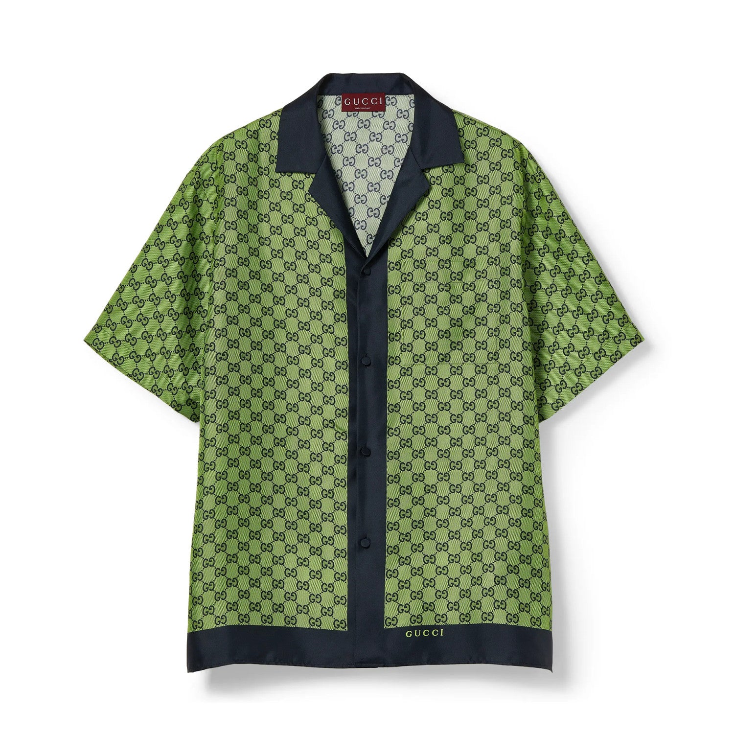 Gucci Men's Summer Logo Full Print Single Breasted Short Sleeve Shirt Stretch Waist Casual Shorts Set Suit #75939