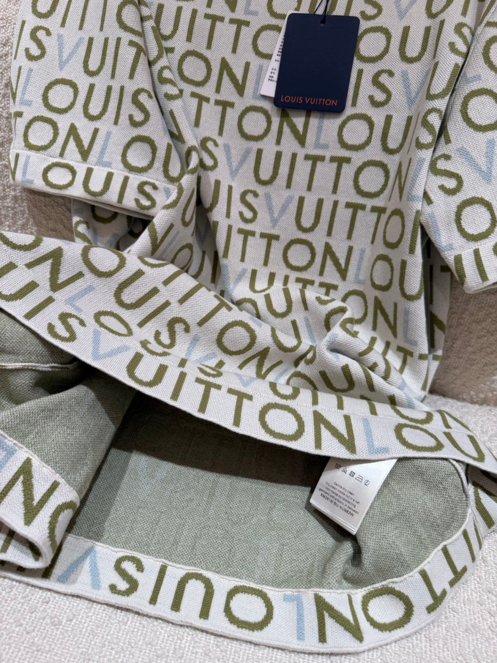 LOUIS VUITTON Jacquard Signature Short-Sleeved Crewneck #377408