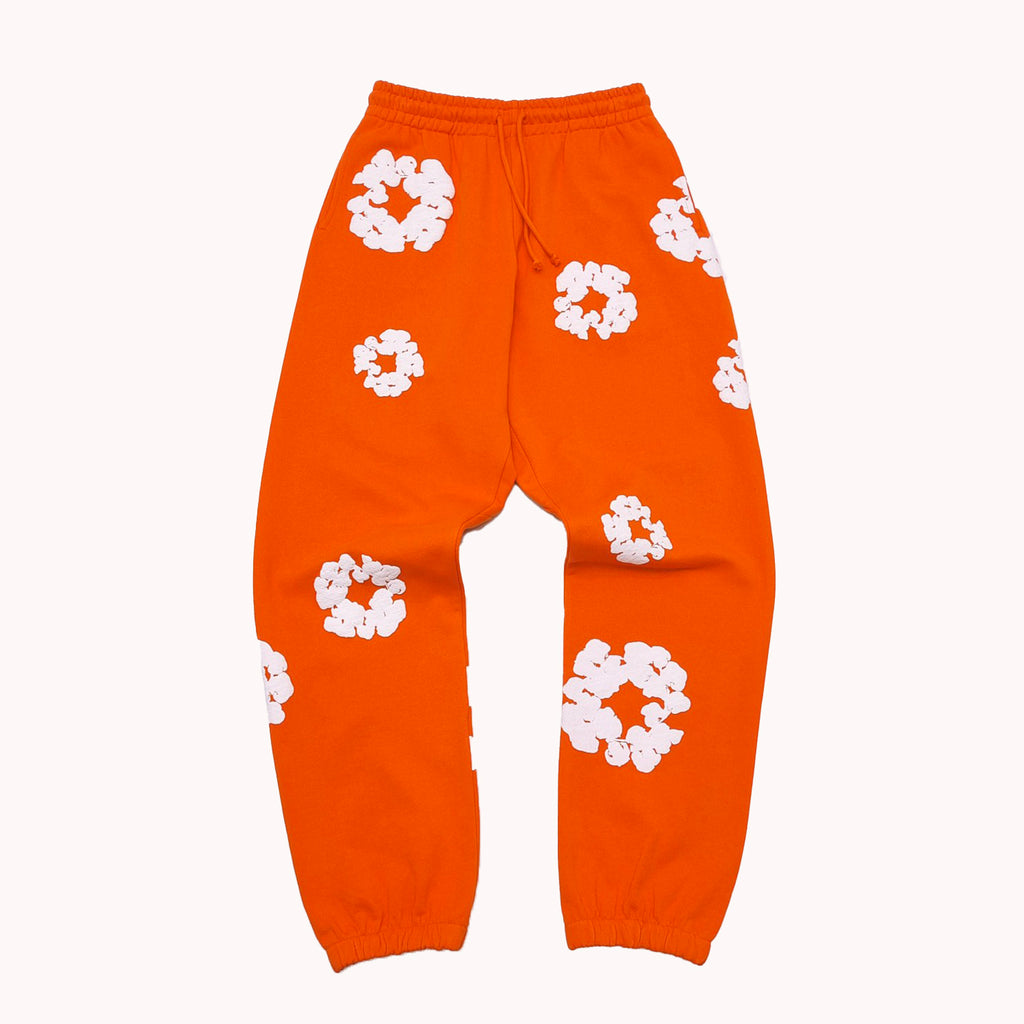 Denim Tears Men's And Women's Spring And Autumn Fashion Trends High Street Kapok Flower Casual Cotton Ribbed Loose Pants Ngvp #8877