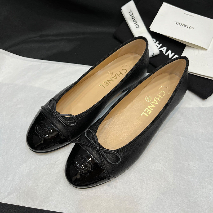 Chanel Women's Four Seasons Simple Solid Color Single Shoes Ballet Shoes Retro Calfskin Flat Shoes Round Head Casual Shoes #77859