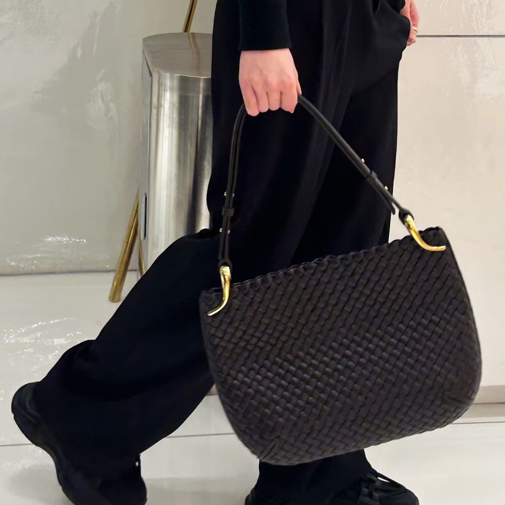 Bottega Veneta  clicker Metallic Finish Intreccio Woven Magnetic Clasp Tote Shoulder Bag Women's Luxury Elegant Bags 730968V01D12250 Ngvp #1985