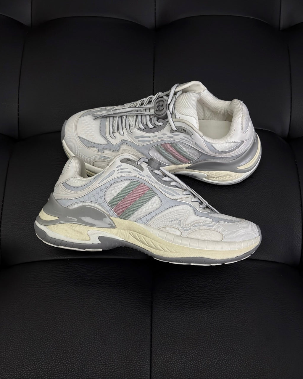 Gucci 2.0 Men's and Women's Mesh Leather Round Toe Drawstring Low Top Sneakers Shoes #77124