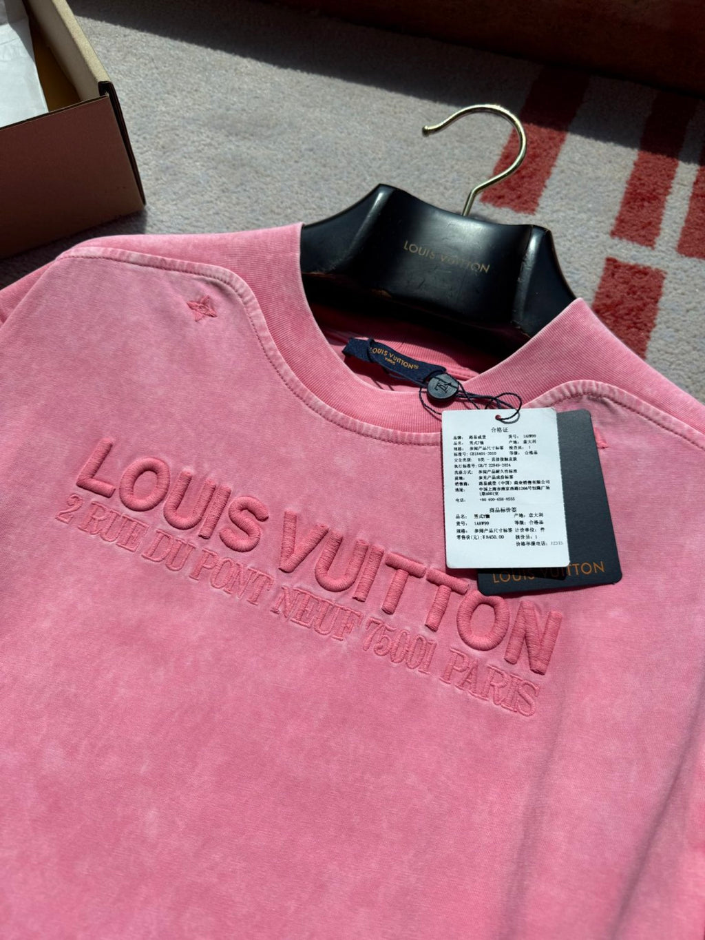 Louis Vuitton Men's And Women's Summer Solid Color Embroidered Letter Print Cotton Crew Neck Short Sleeve T-shirt #77211