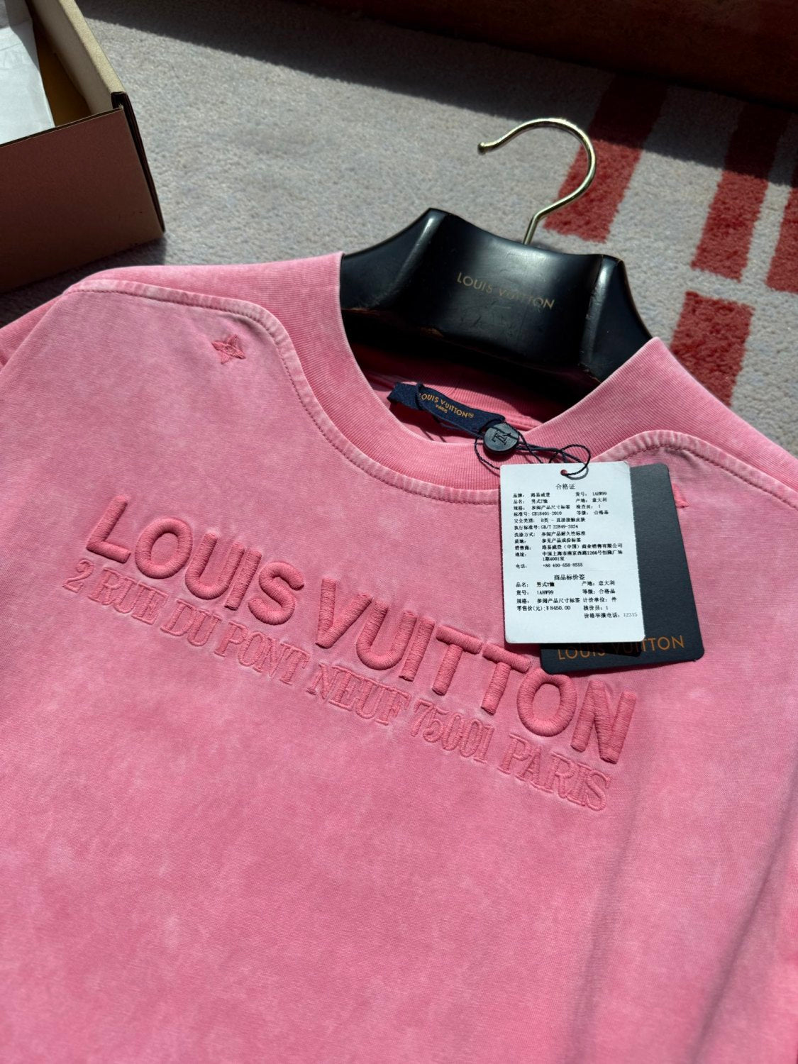 Louis Vuitton Men's And Women's Summer Solid Color Embroidered Letter Print Cotton Crew Neck Short Sleeve T-shirt #77211