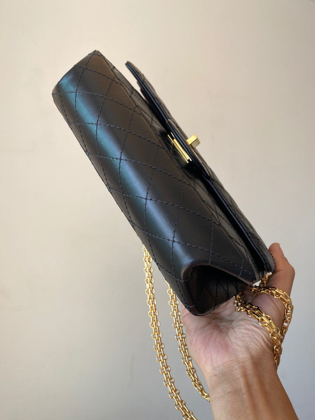 Chanel 2.55 Handbag Aged Calfskin Gold-Tone Metal #333121