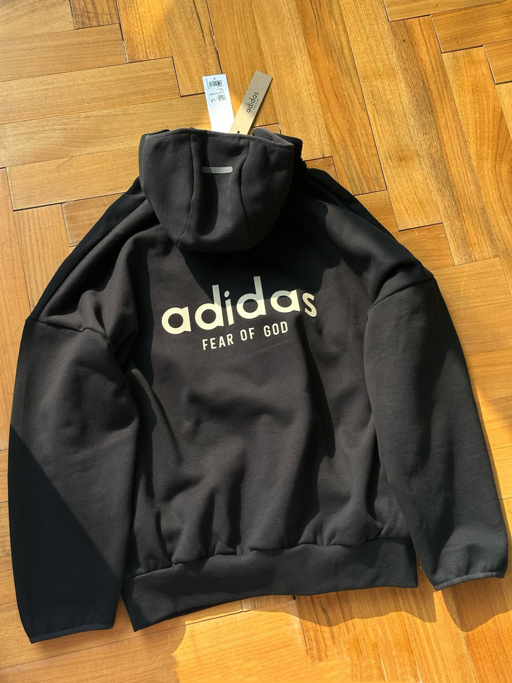 Fear of God x Adidas Men's and Women's Spring and Autumn Black Casual Sports Hooded Sweatshirt Pullover Pants Suit Set #97924