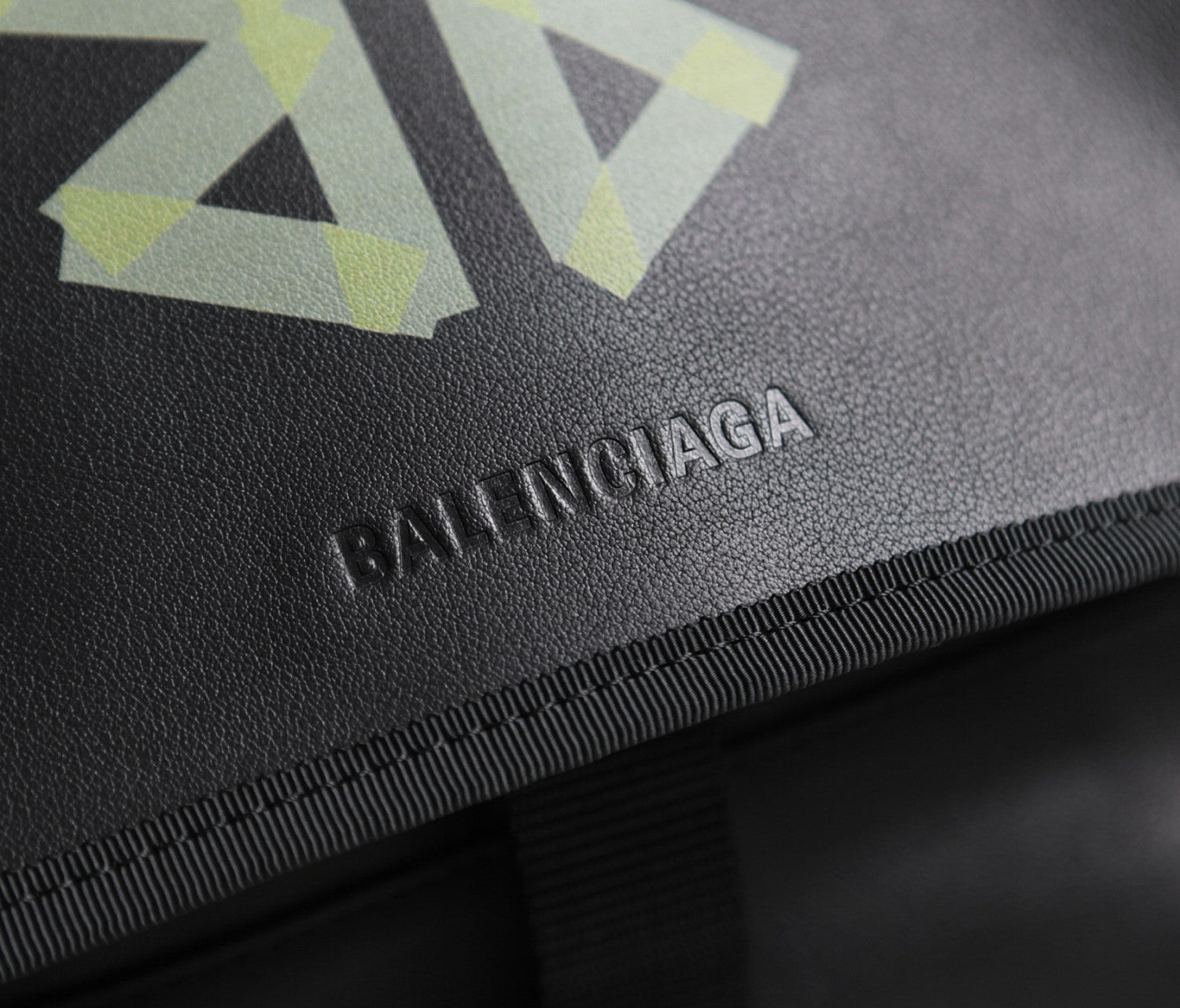 Balenciaga Men's Letter Print Black Calfskin Single Shoulder Crossbody Bag Bags #77712
