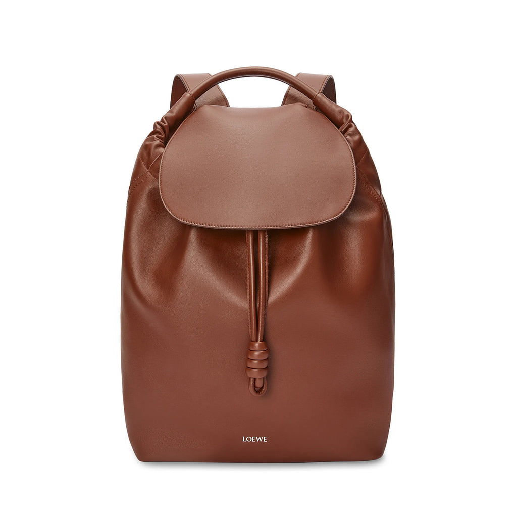 Loewe Flamenco Men's Solid Color Monogrammed Logo Drawstring Closure Solid Color Soft Cowhide Shoulder Bag Bag #75248