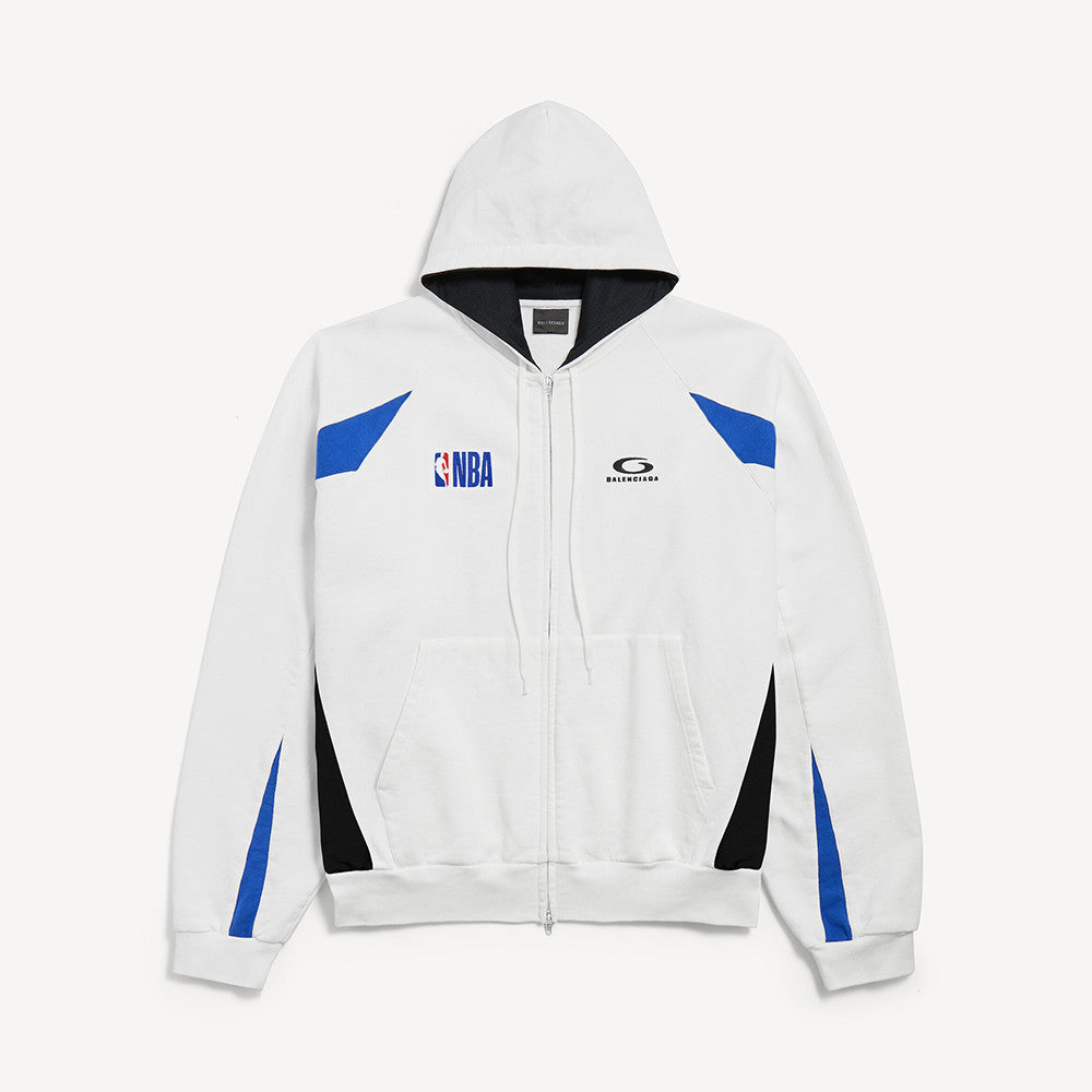 Balenciaga Men's Balenciaga NBA Collaboration Oversized Zip-up Hoodie in Black multicolor #377157