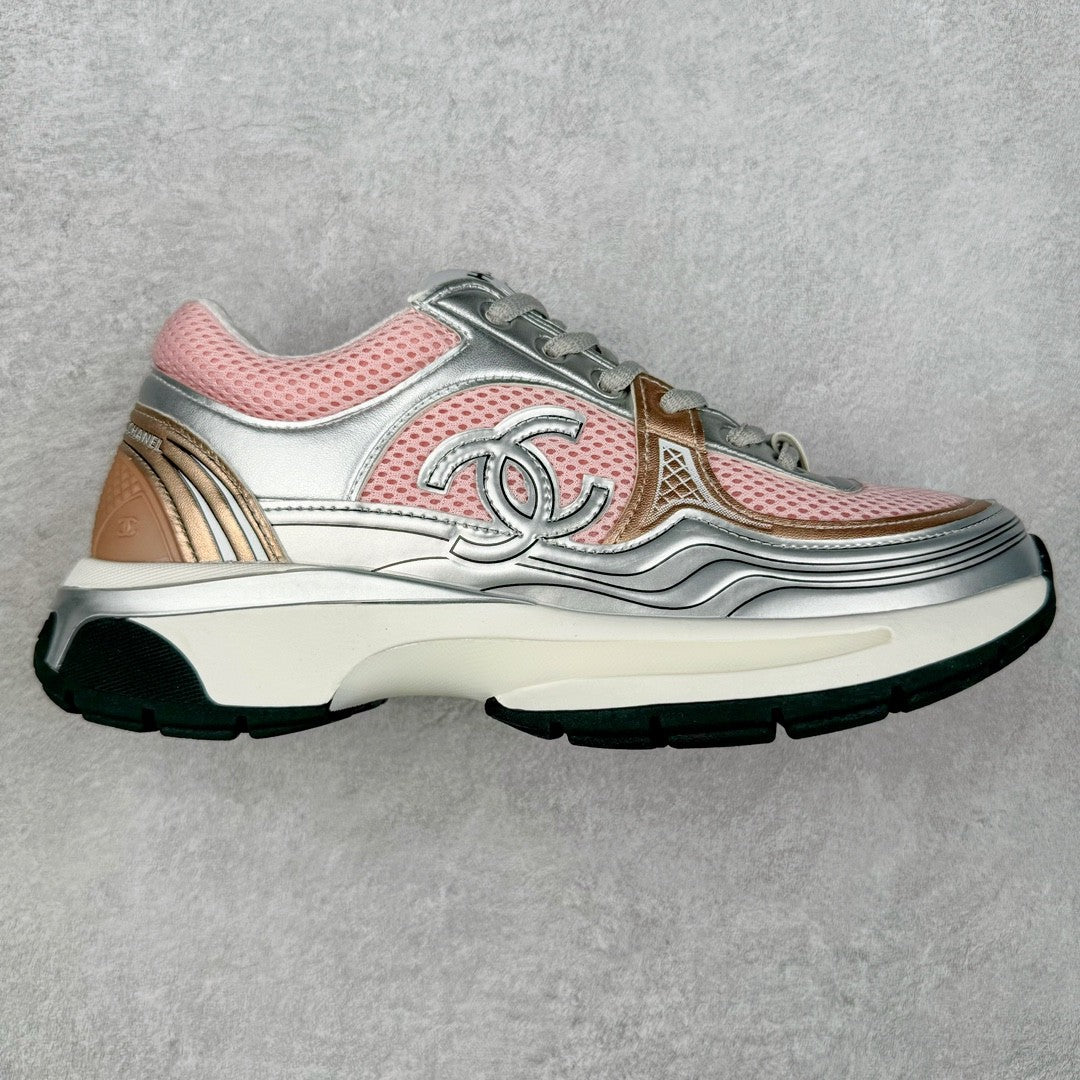 Chanel Women's Early Spring Vacation Clash Breathable Mesh Fashion Sneakers Trendy Logo Strappy Casual Shoes Sole Thickness:3.5cm #81435