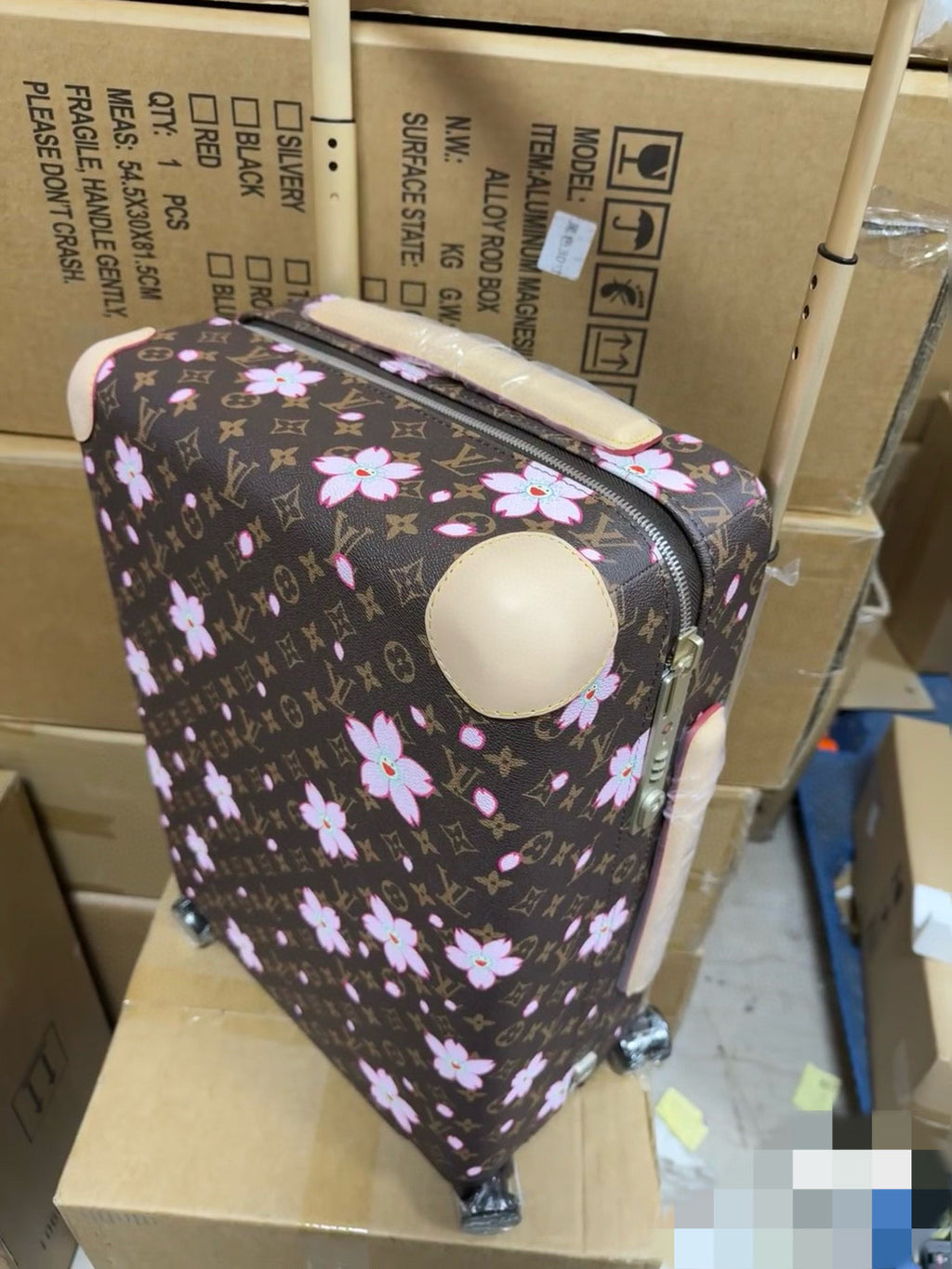 Louis Vuitton x Takashi Murakami Horizon Cherry Blossom Series 20-inch Luggage Coated Canvas Solid Color Travel Box Bag Bags M13788 #81581