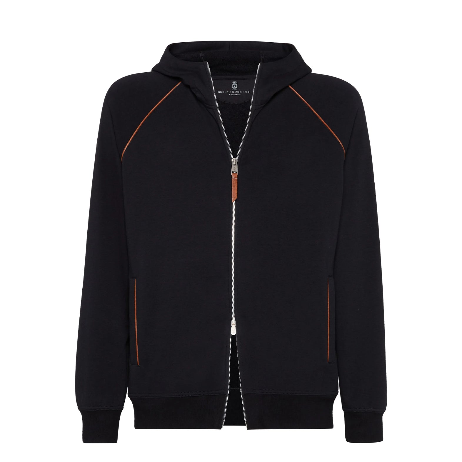 Brunello Cucinelli Men's Techno Cotton French Terry Hooded Long Sleeve Casual Athletic Sweatshirt Solid Color Zipper Spring Jacket Ngvp #1675