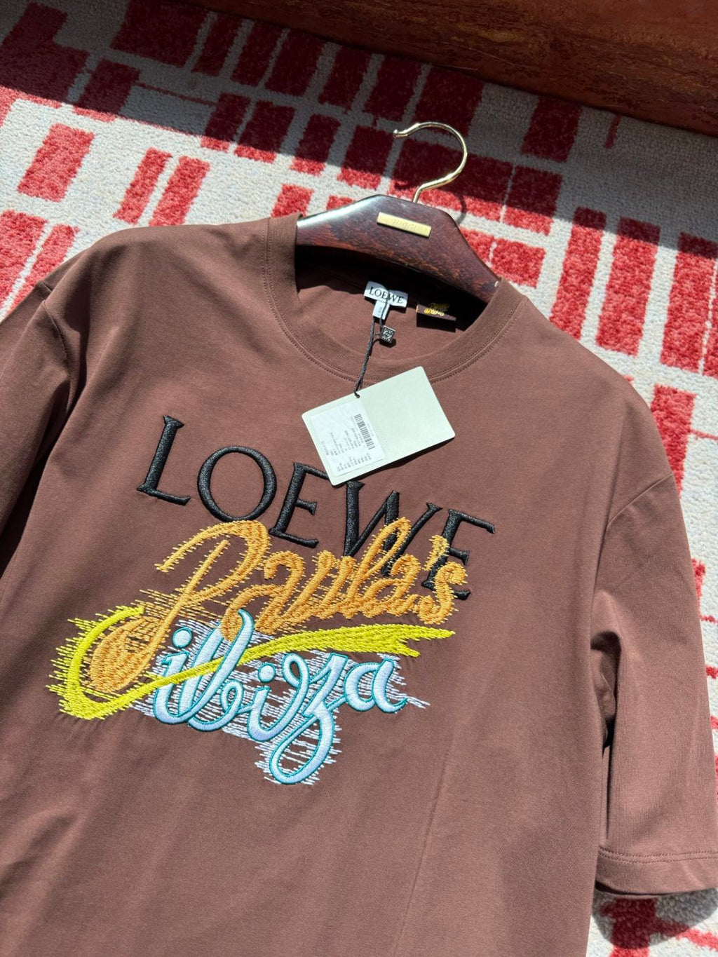 Loewe Men's Summer Embroidered Letter Print Solid Colour Cotton Round Neck Short Sleeve T-Shirt #76791