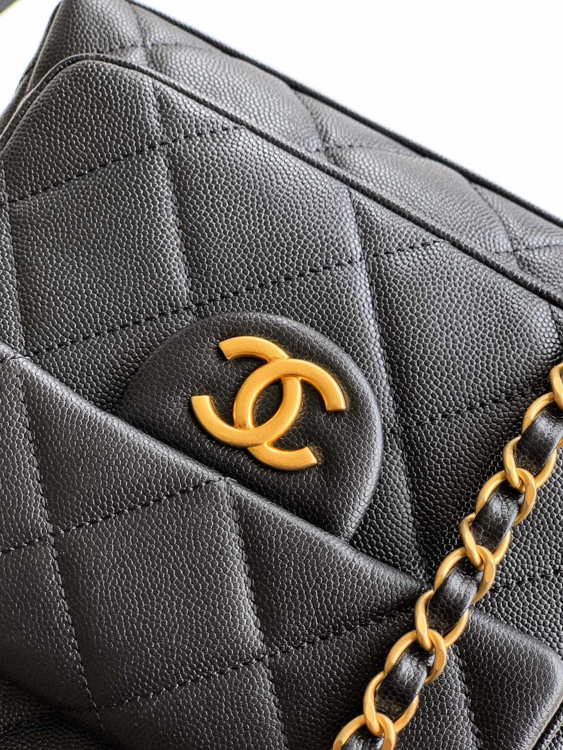 Chanel Women's Fashion Classic Solid Color Double Zip Leather Logo Backpack With Chain Straps Bag Bags AS5793-B22082-94305 #79454