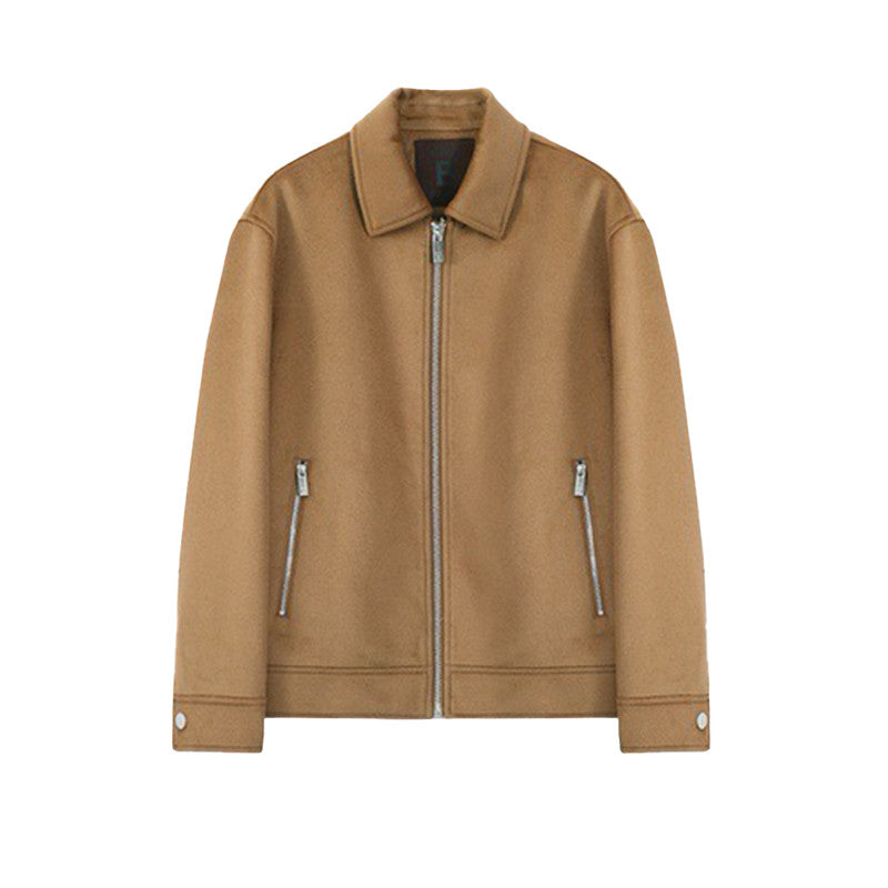 Berluti Men's Autumn And Winter Fashion Trend Casual Solid Color Jacket Long Sleeve Lapel Zipper Wool Jacket Ngvp #7584