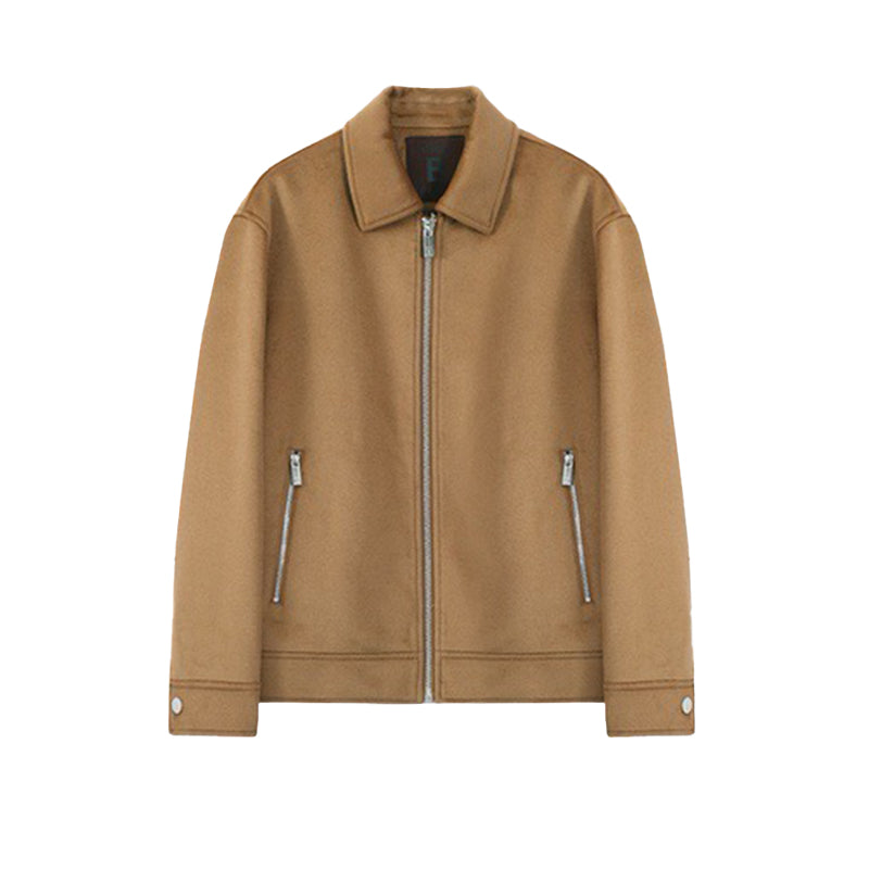 Berluti Men's Autumn And Winter Fashion Trend Casual Solid Color Jacket Long Sleeve Lapel Zipper Wool Jacket Ngvp #7584