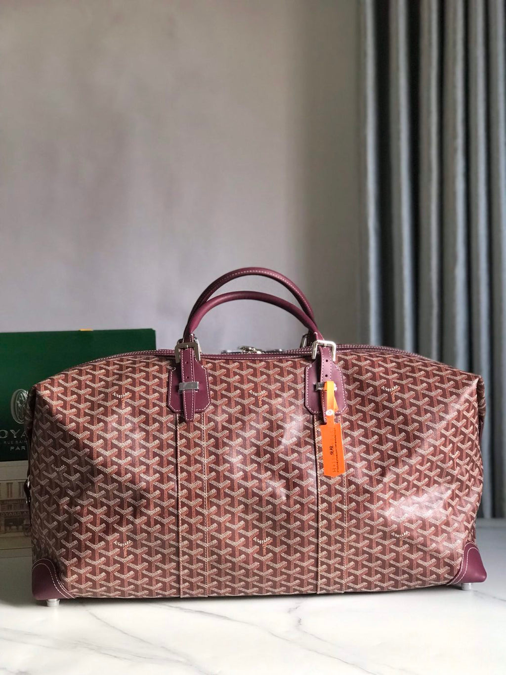 GOYARD Bowling45 Men's And Women's Fashion Classic All-over Print Zipper Closure Canvas Leather Oversized Travel Bag Bags BOWLIN045TY33CL33P #78364