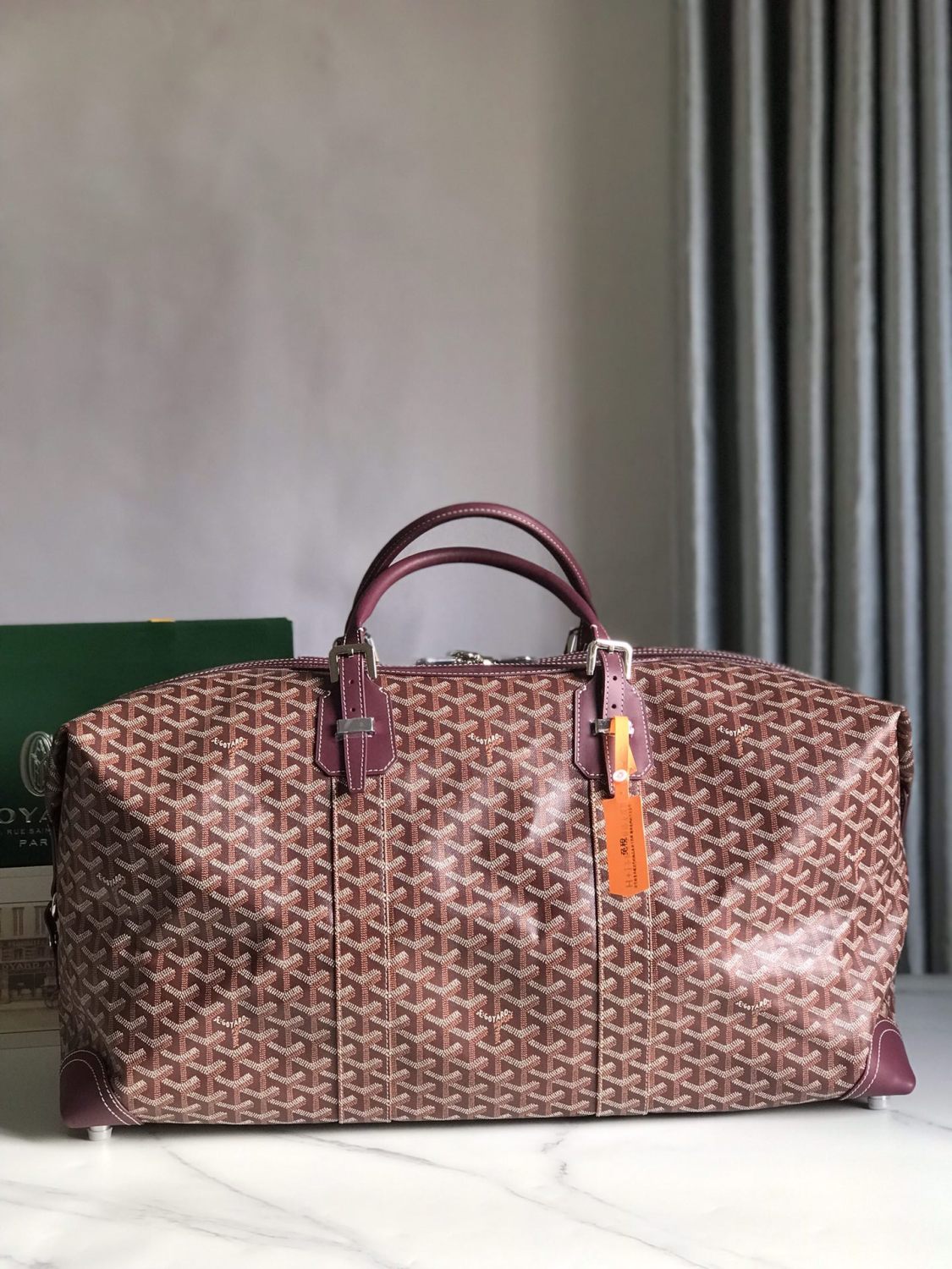 GOYARD Bowling45 Men's And Women's Fashion Classic All-over Print Zipper Closure Canvas Leather Oversized Travel Bag Bags BOWLIN045TY33CL33P #78364